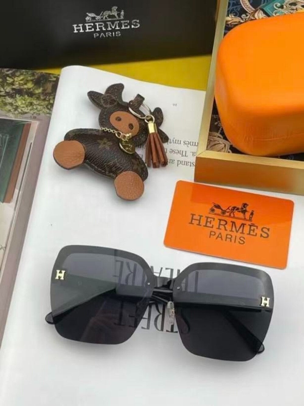 Hermès Square Rimless Sunglasses